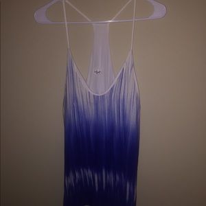 Blue and white ombré razor back tank